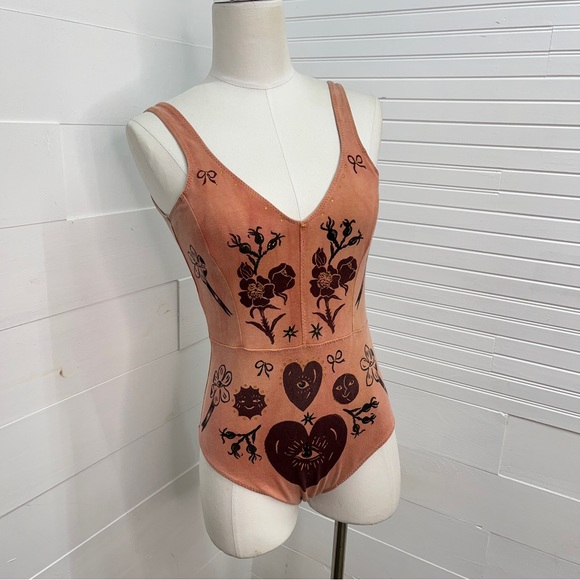 Serpent & Bow Madder Root Dyed Leotard underwear swimsuit - Picture 15 of 15